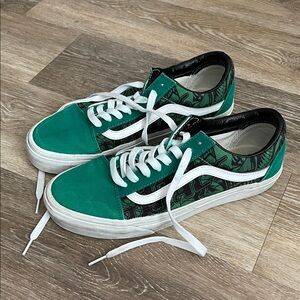 Vans X Denzel Curry green & black classic lace up sneakers shoes 10w 8.5w